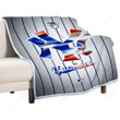 New York Yankees Sherpa Blanket - American League Baseball Bronx Bombers Soft Blanket, Warm Blanket