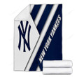 New York Yankees Cozy Blanket - Mlb Blue White Abstraction American League East Division Soft Blanket, Warm Blanket