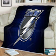 Tampa Bay Lightning  Sherpa Blanket - Blue And Black Tampa Bay Lightning  Soft Blanket, Warm Blanket