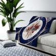 Winnipeg Jets Grunge  Cozy Blanket - Canadian Hockey Club Dark Blue  Soft Blanket, Warm Blanket
