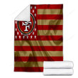 San Francisco 49Ers Cozy Blanket - American Football Team American Flag Red Gold Flag Soft Blanket, Warm Blanket