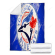 Toronto Blue Jays Grunge  Cozy Blanket - Canadian Baseball Club Mlb Green  Soft Blanket, Warm Blanket