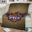 Phoenix Suns Sherpa Blanket - Phoenix Suns Wood Soft Blanket, Warm Blanket
