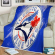 Toronto Blue Jays Grunge  Sherpa Blanket - Canadian Baseball Club Mlb Green  Soft Blanket, Warm Blanket
