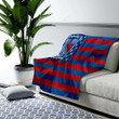 New York Rangers Cozy Blanket - American Hockey Club American Flag Red Blue Flag Soft Blanket, Warm Blanket