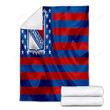 New York Rangers Cozy Blanket - American Hockey Club American Flag Red Blue Flag Soft Blanket, Warm Blanket