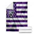 Sacramento Kings Cozy Blanket - American Basketball Club American Flag Violet White Flag Soft Blanket, Warm Blanket
