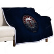 Texas Rangers Sherpa Blanket - American Baseball Club Blue Metal Metal Soft Blanket, Warm Blanket