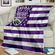 Sacramento Kings Sherpa Blanket - American Basketball Club American Flag Violet White Flag Soft Blanket, Warm Blanket