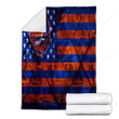 New York Islanders American Hockey Club Cozy Blanket - Grunge Rhombus Grunge American Flag Soft Blanket, Warm Blanket