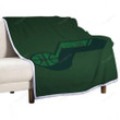 Plad Jazz Note Sherpa Blanket - Green Basketball Nba Simple  Soft Blanket, Warm Blanket