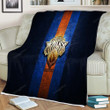 New York Knicks Sherpa Blanket - Golden Nba Blue Metal  Soft Blanket, Warm Blanket