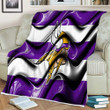 Minnesota Vikings Flag Sherpa Blanket - Violet And White 3D Waves Nfl  Soft Blanket, Warm Blanket