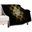 Pittsburgh Pirates Sherpa Blanket - Glitter Mlb Yellow Black Checkered  Soft Blanket, Warm Blanket
