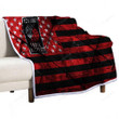 Portland Trail Blazers American Basketball Club Sherpa Blanket - Grunge Grunge American Flag Soft Blanket, Warm Blanket