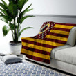 Washington Redskins Cozy Blanket - American Football Team American Flag Brown Yellow Flag Soft Blanket, Warm Blanket