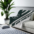 New York Jets Cozy Blanket - Afc East Nfl Green White Abstraction Soft Blanket, Warm Blanket