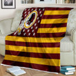 Washington Redskins Sherpa Blanket - American Football Team American Flag Brown Yellow Flag Soft Blanket, Warm Blanket