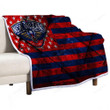 New Orleans Pelicans American Basketball Club Sherpa Blanket - Grunge Rhombus Grunge American Flag Soft Blanket, Warm Blanket