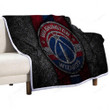Washington Wizards Sherpa Blanket - Nba Black Stone Basketball Soft Blanket, Warm Blanket