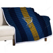 St Louis Blues Sherpa Blanket - American Hockey Club Metal Blue And Yellow Metal Mesh  Soft Blanket, Warm Blanket