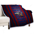 New England Patriots Flag Sherpa Blanket - Nfl Blue Red Metal American Football Team Soft Blanket, Warm Blanket