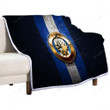 Winnipeg Jets Sherpa Blanket - Golden Nhl Blue Metal  Soft Blanket, Warm Blanket
