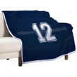 Seattle Seahawks 12  Sherpa Blanket - Blue Seattle Seahawks  Soft Blanket, Warm Blanket