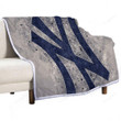 Ny New York Baseball Yankees Sherpa Blanket -  Soft Blanket, Warm Blanket