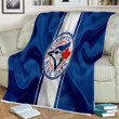 Toronto Blue Jays Sherpa Blanket - Silk Canadian Baseball Club Blue Flag Soft Blanket, Warm Blanket
