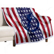 Tampa Bay Lightning Sherpa Blanket - Silk American Flag Soft Blanket, Warm Blanket
