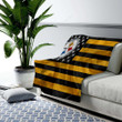 Pittsburgh Sers Cozy Blanket - American Football Team American Flag Yellow-Black Flag Soft Blanket, Warm Blanket