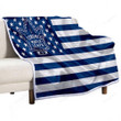 Toronto Maple Leafs Sherpa Blanket - Canadian Hockey Club American Flag White Blue Flag Soft Blanket, Warm Blanket