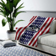 Seattle Seahawks Cozy Blanket - Silk American Flag Soft Blanket, Warm Blanket