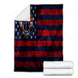 Washington Wizards American Basketball Club Cozy Blanket - Grunge Grunge American Flag Soft Blanket, Warm Blanket