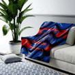 New York Giants Flag Blue And Red 3D Waves Cozy Blanket - Nfl American Football Team New York Giants Soft Blanket, Warm Blanket