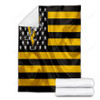 Pittsburgh Penguins Cozy Blanket - American Hockey Club American Flag Yellow-Black Flag Soft Blanket, Warm Blanket