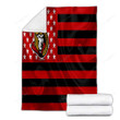 Ottawa Senators Cozy Blanket - Canadian Hockey Club American Flag Red Black Flag Soft Blanket, Warm Blanket