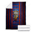 Oklahoma City Thunder Flag Cozy Blanket - Nba Orange Blue Metal American Basketball Club Soft Blanket, Warm Blanket