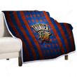 Oklahoma City Thunder Flag Sherpa Blanket - Nba Orange Blue Metal American Basketball Club Soft Blanket, Warm Blanket