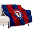 Texas Rangers Sherpa Blanket - Silk American Baseball Club Red Blue Flag Soft Blanket, Warm Blanket
