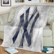 New York Yankees Sherpa Blanket - Grunge Mlb American Baseball Club Soft Blanket, Warm Blanket