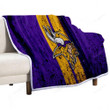 Minnesota Vikings Sherpa Blanket - Grunge Nfl American Football Soft Blanket, Warm Blanket