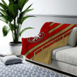 San Francisco 49Ers Cozy Blanket - Nfc West Nfl Red Brown Abstraction Soft Blanket, Warm Blanket