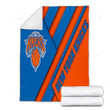 New York Knicks Cozy Blanket - Blue Orange Abstraction Nba  Soft Blanket, Warm Blanket