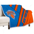New York Knicks Sherpa Blanket - Blue Orange Abstraction Nba  Soft Blanket, Warm Blanket