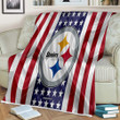 Pittsburgh Sers Sherpa Blanket - Silk American Flag Soft Blanket, Warm Blanket