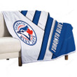 Toronto Blue Jays Sherpa Blanket - Mlb Blue Abstraction American Baseball Club Soft Blanket, Warm Blanket