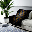 Utah Jazz Cozy Blanket - Glitter Nba Blue Yellow Checkered  Soft Blanket, Warm Blanket