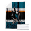 San Jose Sharks Cozy Blanket - Grunge Nhl Hockey Soft Blanket, Warm Blanket